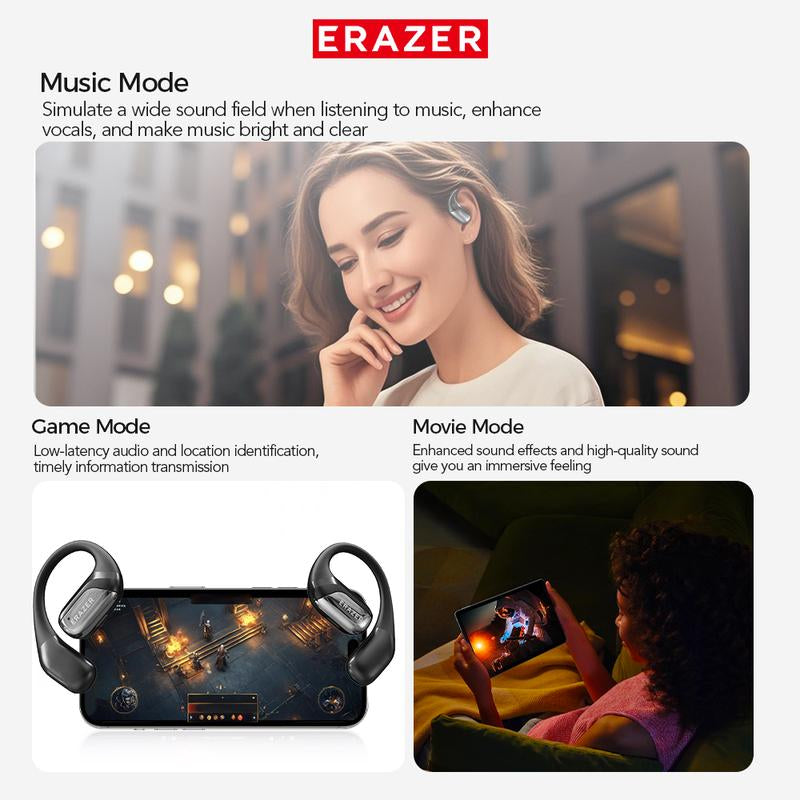 ERAZER XF35 Translation Earbuds Real Time,134 Languages Translator Earbuds Open-Ear Wireless Headphone, with Audio-Visual Future Touch Screen Translating Device for Audifonos Traductores Inglés Español Free APP Fit IOS & Android