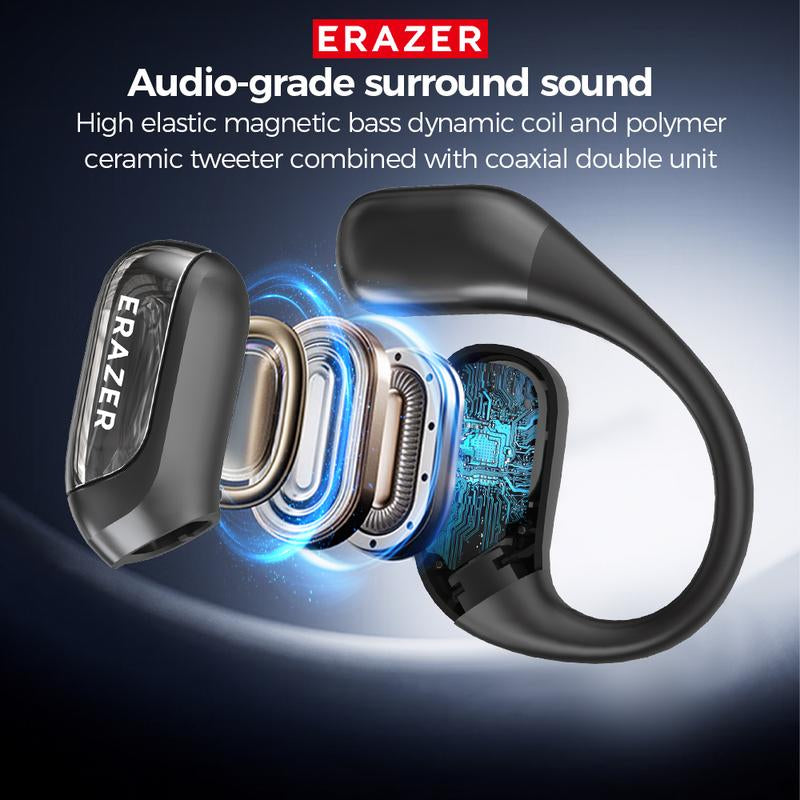 ERAZER XF35 Translation Earbuds Real Time,134 Languages Translator Earbuds Open-Ear Wireless Headphone, with Audio-Visual Future Touch Screen Translating Device for Audifonos Traductores Inglés Español Free APP Fit IOS & Android